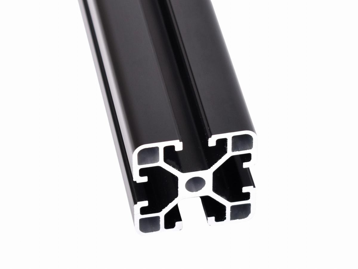 T-spor aluminium profil, 40x40mm, lett, svart