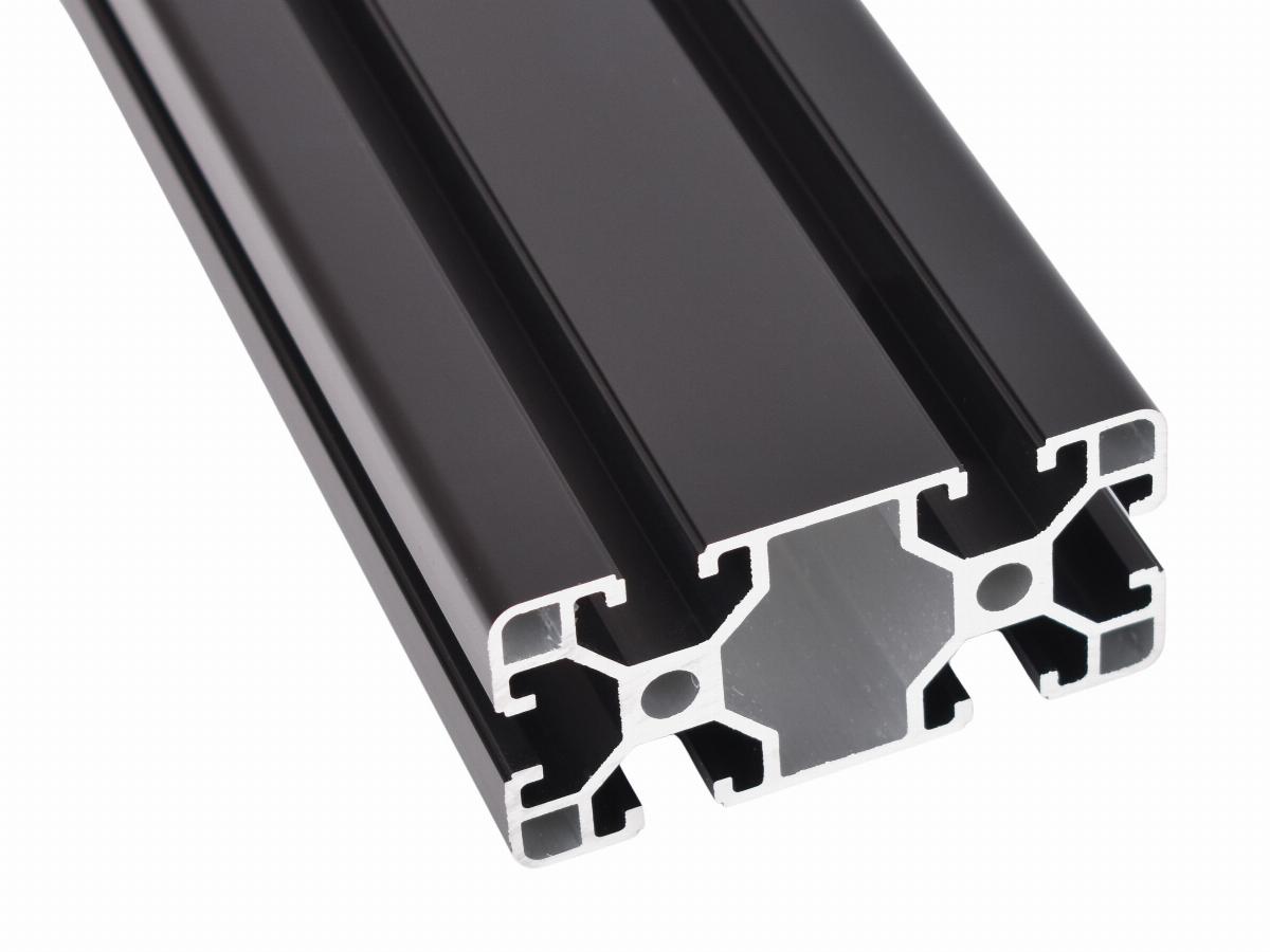 T-spor aluminium profil, 40x80mm, lett, svart