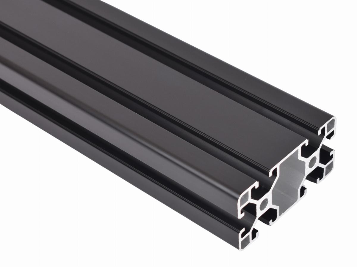 T-spor aluminium profil, 40x80mm, lett, svart